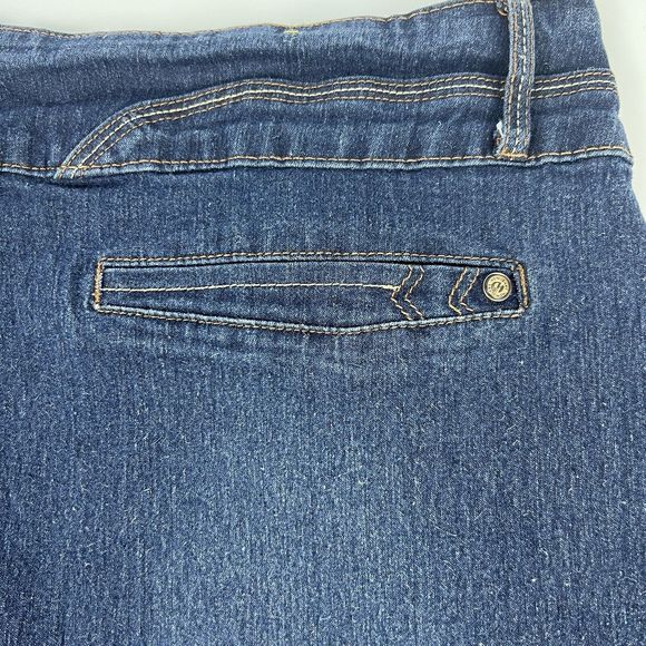 No Fuze Denim Pencil Skirt Women’s Size 18 Blue Jean Soft Stretch Knee Length - Picture 7 of 13